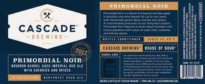 Primordial Noir - Cascade Brewing - Bourbon Barrel Aged Imperial Red Ale with Cherries & Spices, 10.5%, 500ml Bottle