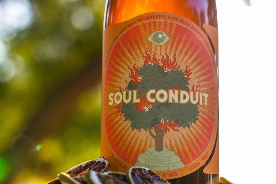 Soul Conduit Batch 3 - Jester King - Gin Barrel Aged Table Beer Refermented with Lime & Basil, 5.2%, 750ml Sharing Bottles