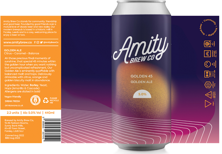 Golden 45 - Amity - Golden Ale, 4.5%, 440ml Can