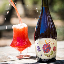 Load image into Gallery viewer, Synthesis Analogous - Jester King - Balcones Whisky Barrel Aged Farmhouse Ale Refermented with Raspberries &amp; Blackberries, 7.9%, 750ml Sharing Bottles
