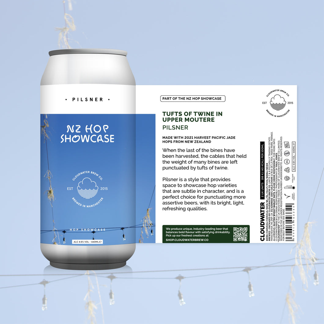 Tufts Of Twine In Upper Moutere - Cloudwater - Pilsner, 4.6%, 440ml Can
