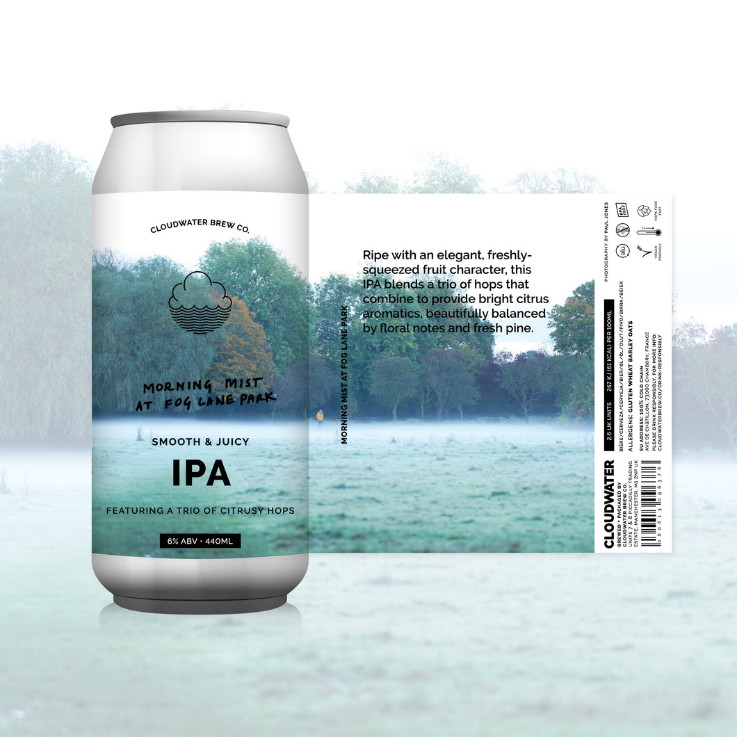 Morning Mist At Fog Lane Park - Cloudwater - Smooth & Juicy IPA, 6%, 4   Raynville Superstore
