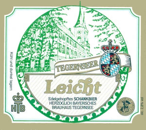 Tegernseer Leicht - Brauhaus Tegernee - Light Helles Lager, 2.8%, 500ml Bottle