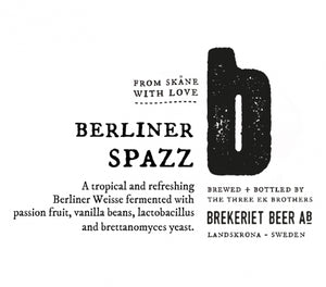 Berliner Spazz - Brekeriet - American Wild Ale with Passionfruit & Vanilla Beans, 5.3%, 330ml Bottle