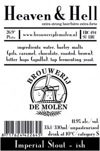 Heaven & Hell - Brouwerij De Molen - Imperial Stout, 11.9%, 330ml Bottle