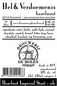 Hel & Verdoemenis Hazelnoot - Brouwerij De Molen - Hazelnut Imperial Stout, 10%, 330ml Bottle