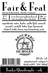 Fair & Feat - Brouwerij De Molen - Tonka Quadruple, 9.1%, 330ml Bottle