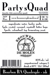 Party sQuad - Brouwerij De Molen - Bourbon Barrel aged Quadrupel, 10.9%, 330ml Bottle