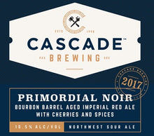 Load image into Gallery viewer, Primordial Noir - Cascade Brewing - Bourbon Barrel Aged Imperial Red Ale with Cherries &amp; Spices, 10.5%, 500ml Bottle
