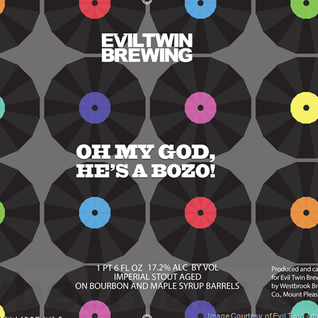 Oh My God, He's A Bozo! - Evil Twin Brewing - Bourbon & Maple Syrup Barrel Aged Imperial Stout, 17.2%, 650ml Bottle