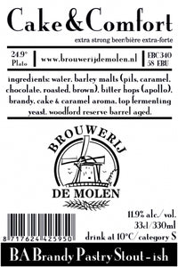 Cake & Comfort - Brouwerij De Molen - Woodford Reserve Barrel Aged Brandy Pastry Imperial Stout, 11.9%, 330ml Bottle