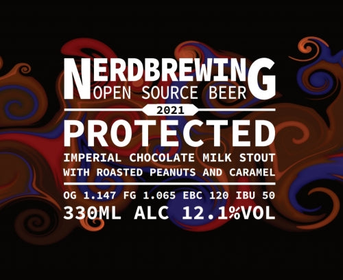 Protected 2021 - Nerd Brewing - Imperial Chocolate Milk Stout with Roasted Peanuts & Caramel, 12.1%, 330ml Bottle
