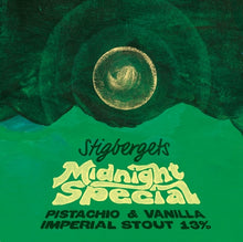 Load image into Gallery viewer, Midnight Special Pistachio - Stigbergets - Pistachio &amp; Vanilla Imperial Stout, 13%, 330ml Can

