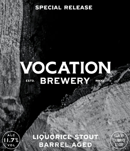 BA Imperial Liquorice Stout - Vocation Brewery - Red Wine Barrel Aged Imperial Liquorice Stout, 11.7%, 330ml Can