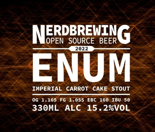 Enum 2022 - Nerd Brewing - Imperial Carrot Cake Milk Stout, 15.2%, 330ml Bottle