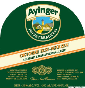 Ayinger Fest-Märzen - Ayinger Privatbrauerei - Fest-Märzen, 5.8%, 500ml Bottle
