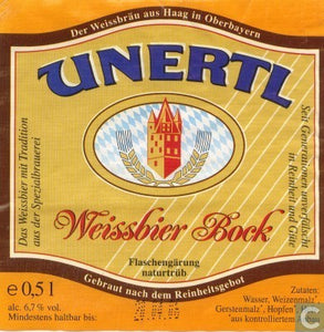 Weissbier Bock - Brauerei Unertl Haag - Bock, 6.7%, 500ml Bottle