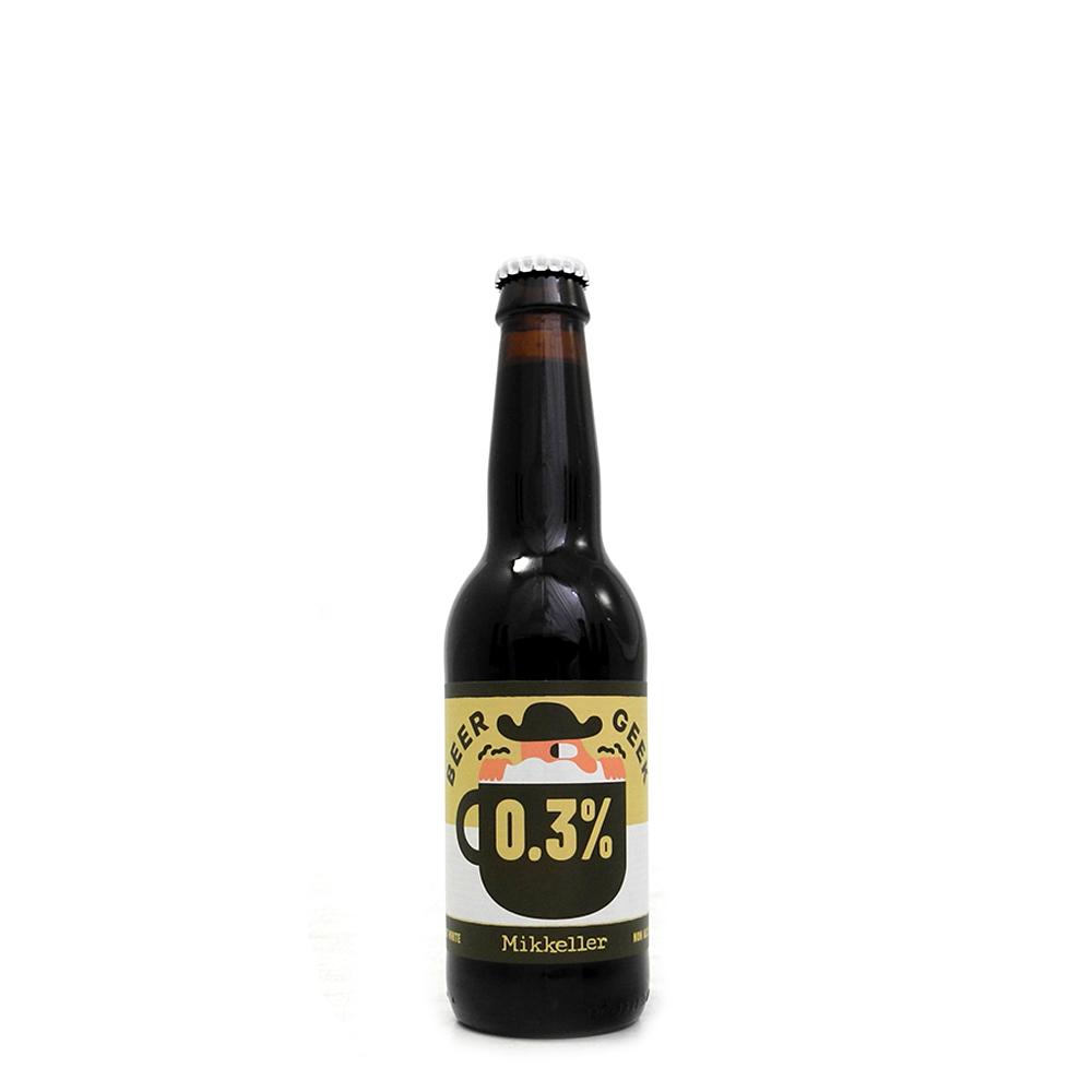 Beer Geek Flat White - Mikkeller - Low Alcohol Coffee Oatmeal Stout, 0.3%, 330ml Bottle