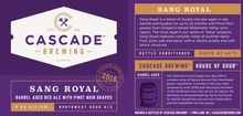 Load image into Gallery viewer, Sang Royal - Cascade Brewing - Barrel Aged Red Ale with Pinot Noir Grapes, 9.4%, 750ml Sharing Bottle
