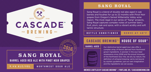 Sang Royal - Cascade Brewing - Barrel Aged Red Ale with Pinot Noir Grapes, 9.4%, 250ml Can