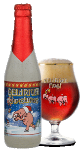 Delirium Christmas Gift Set - Brouwerij Huyghe (Delirium) - Xmas Belgian Strong Ale, 10%, 4x330ml Bottles & Glass Gift Set