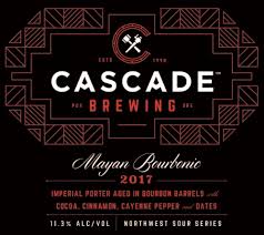 Mayan Bourbonic - Cascade Brewing - Bourbon Barrel Aged Imperial Porter with Cocoa, Cinnamon, Cayanne Pepper & Dates, 11.3%, 500ml Bottle
