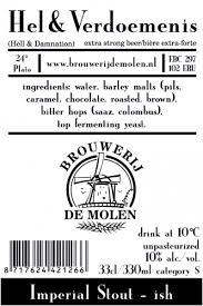Hel & Verdoemenis - Brouwerij De Molen - Imperial Stout, 10%, 330ml Bottle