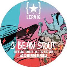 Load image into Gallery viewer, Rum BA 3 Bean Stout - Lervig Bryggeri - Rum Barrel Aged Imperial Stout with Cocoa, Vanilla &amp; Tonka Beans, 13.4%, 330ml Can

