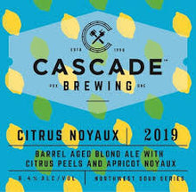 Load image into Gallery viewer, Citrus Noyaux - Cascade Brewing - Barrel Aged Blond Ale with Citrus Peel &amp; Apricot Noyaux, 8.4%, 500ml Bottle
