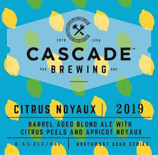 Citrus Noyaux - Cascade Brewing - Barrel Aged Blond Ale with Citrus Peel & Apricot Noyaux, 8.4%, 500ml Bottle