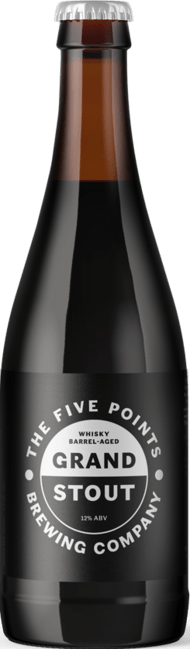 Grand Stout Whisky Barrel Aged - Five Points Brewing Co - Auchentoshan Whisky Barrel Aged Imperial Stout, 12%