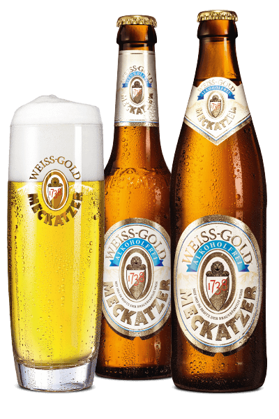 Meckatzer Weiss-Gold - Meckatzer Löwenbräu - Alkoholfrie Weissbier, 0.5%, 500ml Bottle