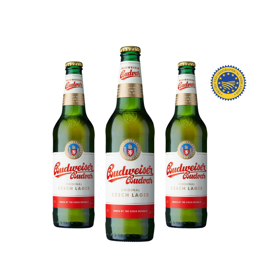Original Czech Lager - Budweiser Budvar - Czech Pilsner, 5%, 500ml Bottle