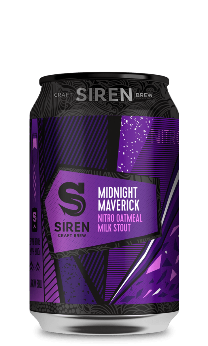 Midnight Maverick - Siren Craft Brew - Nitro Oatmeal Milk Stout, 4.2%, 330ml Can