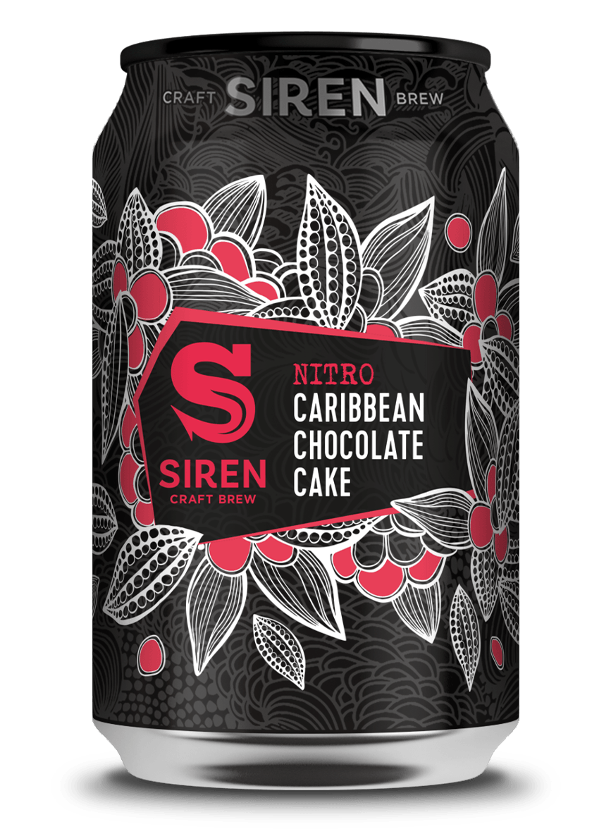 Nitro Caribbean Chocolate Cake - Siren Craft Brew - Tropical Stout with Cacao Nibs & Cypress Wood, 7.4%, 330ml Can