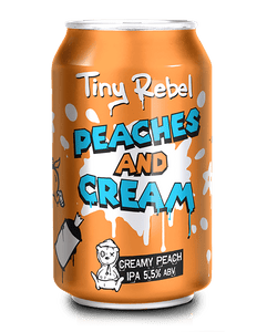 Peaches And Cream - Tiny Rebel - Creamy Peach IPA, 5.5%, 330ml