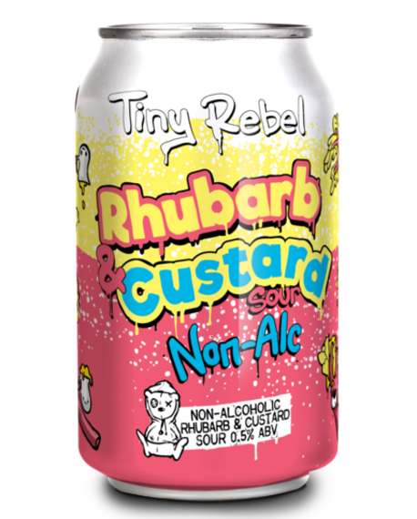 Rhubarb Custard Sour Non-Alc - Tiny Rebel - Non-Alcoholic Rhubarb & Custard Sour, 0.5%, 330ml Can