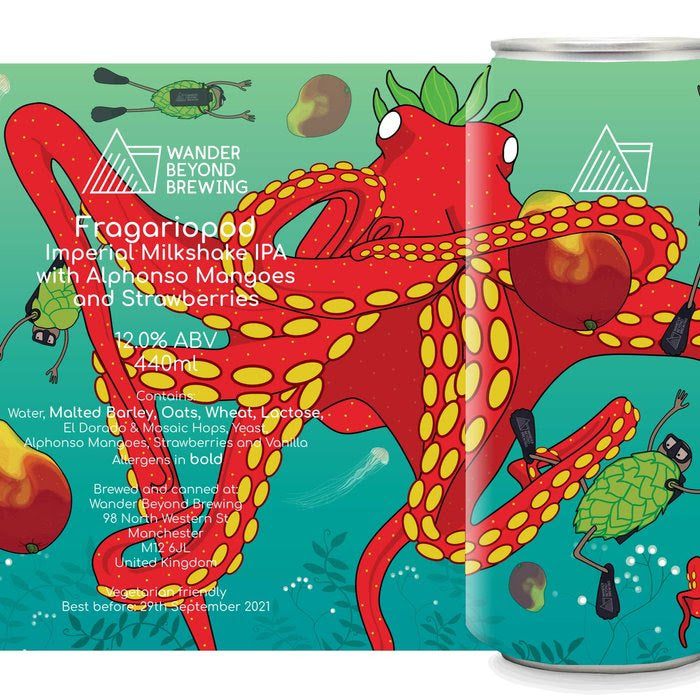 Fragariopod - Wander Beyond Brewing - Mango & Strawberry Imperial Milkshake IPA, 12%, 440ml Can