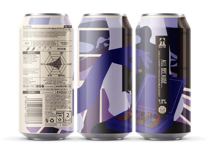 All Because... - Brew York - Chilli Cherry Chocolate Milk Stout, 4.8%, 440ml Can