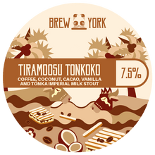 Load image into Gallery viewer, Tiramoosu Tonkoko - Brew York - Coffee, Coconut, Cacao, Vanilla &amp; Tonka Imperial Milk Stout, 7.5%, 440ml Can
