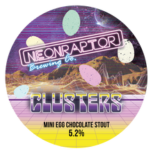 Load image into Gallery viewer, Clusters Mini Eggs Edition - Neon Raptor - Mini Eggs Chocolate Stout, 5.2%, 440ml Can
