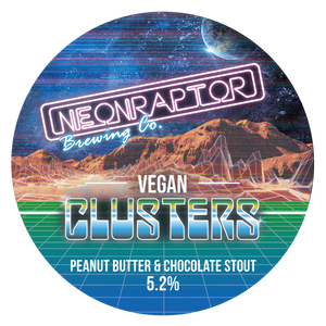 Vegan Clusters - Neon Raptor - Peanut Butter & Chocolate Stout, 5.2%, 440ml Can