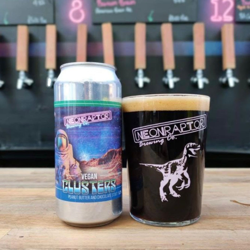 Vegan Clusters - Neon Raptor - Peanut Butter & Chocolate Stout, 5.2%, 440ml Can
