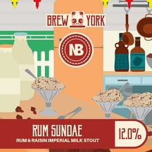 Load image into Gallery viewer, Rum Sundae - Brew York X Nerd Brewing - Rum &amp; Raisin Imperial Milk Stout, 12%, 440ml Can
