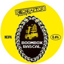 Load image into Gallery viewer, Boombox Rascal - Neon Raptor - NEIPA, 6.4%, 440ml Can
