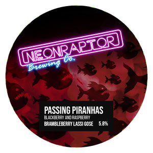Passing Piranhas - Neon Raptor - Blackberry & Raspberry Brambleberry Lassi Gose, 5.8%, 440ml Can