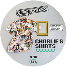 Load image into Gallery viewer, Charlie&#39;s Shirts - Neon Raptor - NE Pale Ale, 5.1%, 440ml Can
