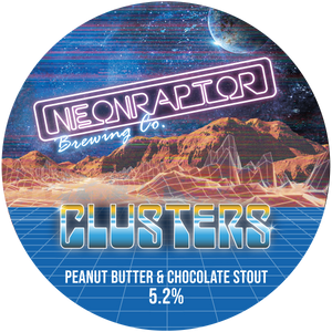 Clusters - Neon Raptor - Peanut Butter & Chocolate Stout, 5.2%, 440ml Can