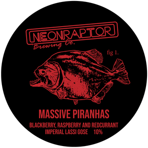 Massive Piranhas - Neon Raptor - Blackberry & Raspberry Redcurrant Imperial Lassi Gose, 10%, 440ml Can