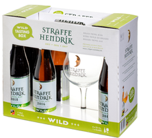 Load image into Gallery viewer, Straffe Hendrik Wild Tasting Box - Brouwerij De Halve Mann - Belgian Wild Ales, 9%, 6x330ml Bottles &amp; Glass Gift Set
